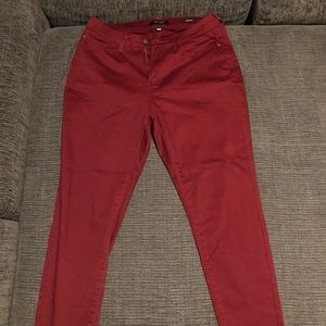 Judy Blue Skinny Jeans - Bailey. Burgundy Size 14W